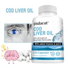 Cod Liver Oil Capsules, Lower blood lipids,Supports Bone Health, Vision Health
