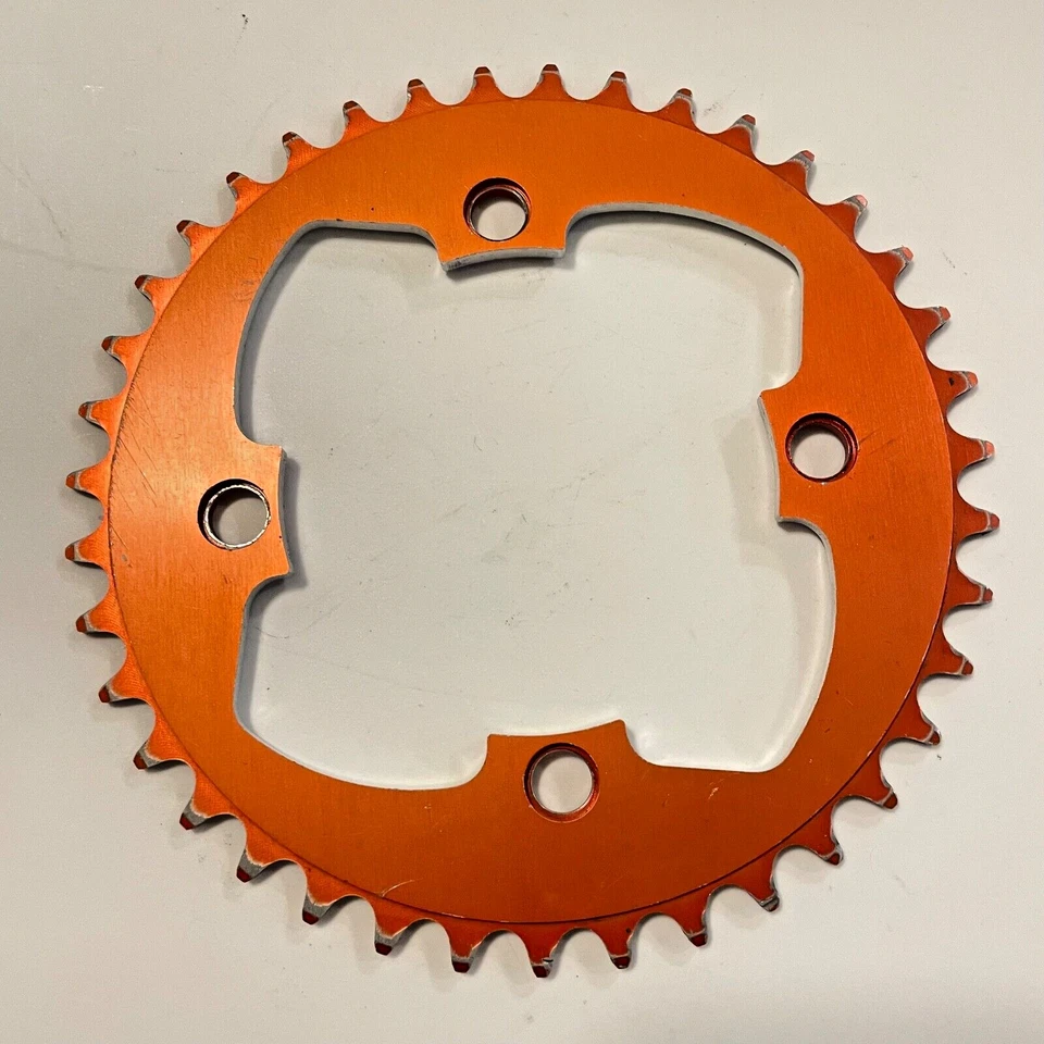 Plato Tangent 4 Pernos 39T Diente Mid School Piñón Rojo CNC 104 BCD Foto 3 de 3