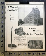 1905 SMITH PREMIER TYPEWRITER MACHINE OFFICE SYRACUSE FACTORY PLANT AD FC5199 thumbnail