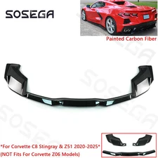 For Corvette C8 Stingray Z51 20-25Painted Carbon Add-On Rear Bumper Diffuser Kit