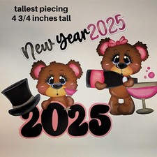 NEW YEARS 2025 BEARS paper piecing set Premade Scrapbook Pages albums by Rhonda