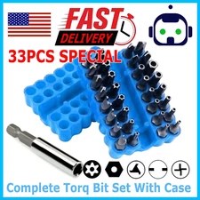 33 Torx Bit Set Tamper Proof Security Torq Hex Star Spanner Tri Wing Screwdriver