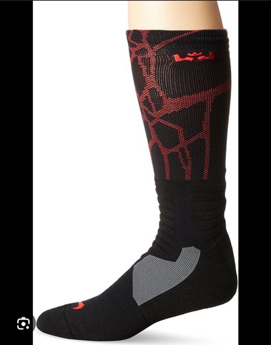 New L 8-12 Nike Lebron James Hyper Elite Crew Basketball Socks SX4885-065 Men - Picture 9 of 9
