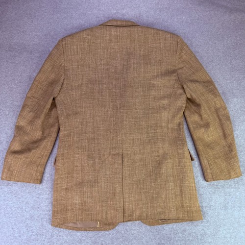 Brooks Brothers Madison 1818 Sport Coat Sz 39R Tan Herringbone Silk Linen Blend - Picture 3 of 14