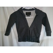 Quiksilver Full Zip Hoodie Sweatshirt Graphic Logo Gray Kids Size 3