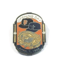 Vintage MLB Opening Day April 7, 1998 Baseball Enamel Pin Clutch Pinback