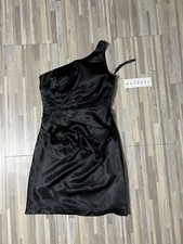 Bill Levkoff Bridesmaid Dress 189 Prom Wedding Short Gown SATIN One Shoulder NWT