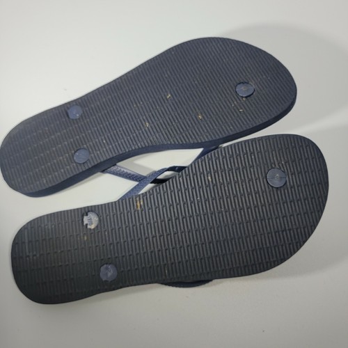 Havaianas Womens 7-8 Flip Flops Sandals Navy Blue And Tan EUC - Picture 7 of 9