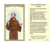(2 copies) St. Francis of Assisi Holy Prayer Card Peace Prayer Catholic Christia