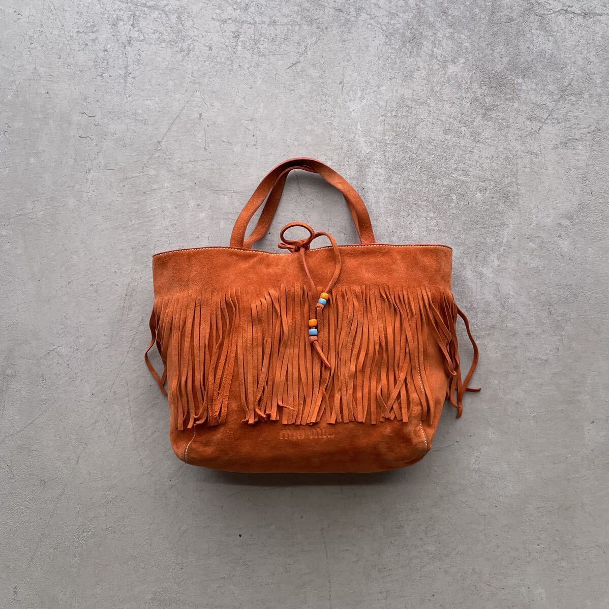 MIU MIU 00s Fringe Leather Bag Archive Orange Tracking MIU MIU 00s Fringe Leather Bag Archive Orange Tracking