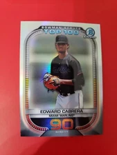 Edward Cabrera 2021 Bowman Chrome Scouts Top 100 , #BTP-90 , Miami Marlins