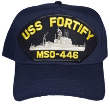 SOMBRERO USS FORTIFY MSO-446 - AZUL MARINO - Negocio propiedad de veteranos