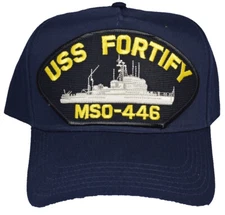 USS FORTIFY MSO-446 HAT - NAVY BLUE - Veteran Owned Business