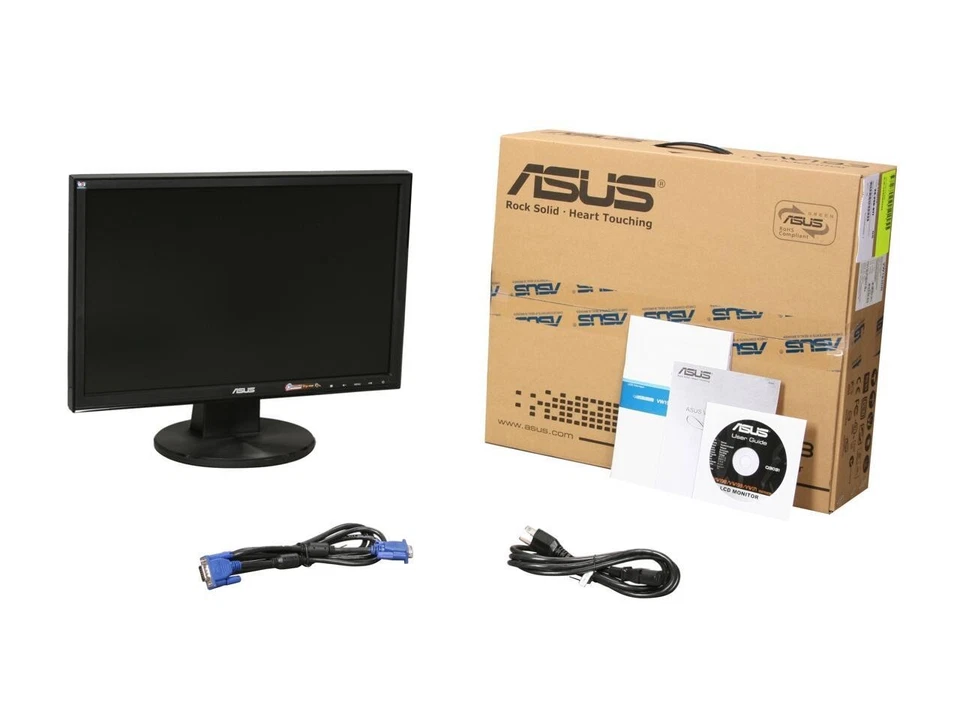 Asus VW193 Screen Monitor LCD Display 19 " 16:9 Wide PC VGA Desktop Computer - Image 2 of 4