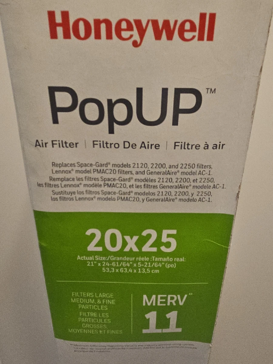 HONEYWELL HOME POPUP2200 Furnace Air Cleaner Filter MERV 11 20 25