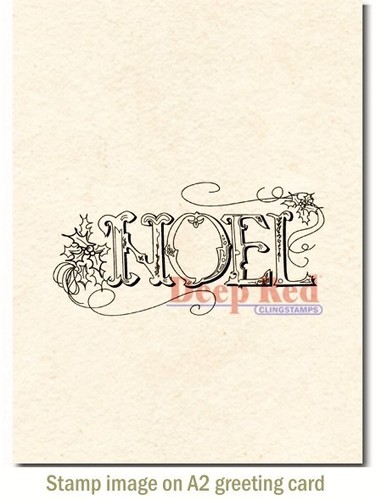 Deep Red Stamps Vintage Noel Rubber Cling Stamp - Picture 2 of 3