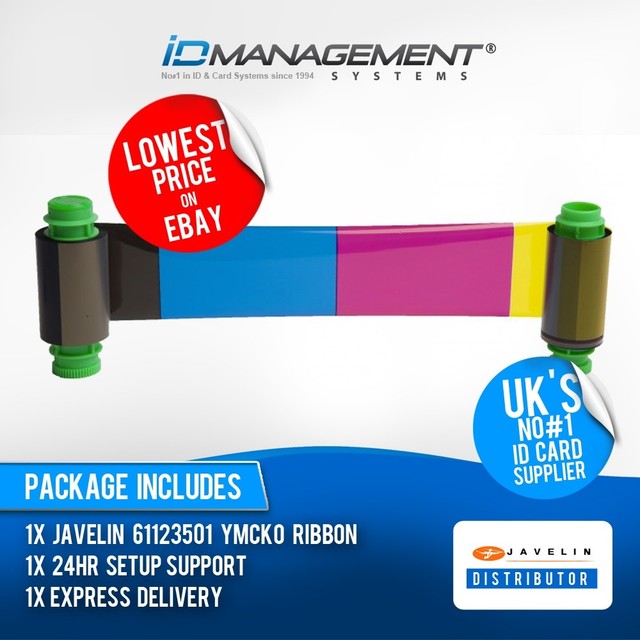 Javelin 61123501 YMCKO Full Colour Ribbon With Overlay Panel 200 Prints for sale online eBay