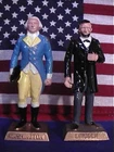 PRESIDENT LINCOLN and WASHINGTON Vintage 1960s Marx Presidents Figure 2.5"