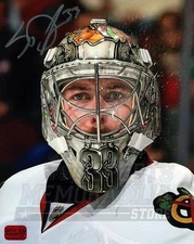Scott Darling Chicago Blackhawks Signed Autographed Up Close Goalie Mask 8x10