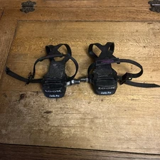 Vintage Look Carbo Pro Arc Pedals + In Step Toe Clips Winwood Tech France