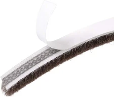 Brush Weather Stripping Self Adhesive Seal Strip Door Window Brown 9mm x 5mm 5M