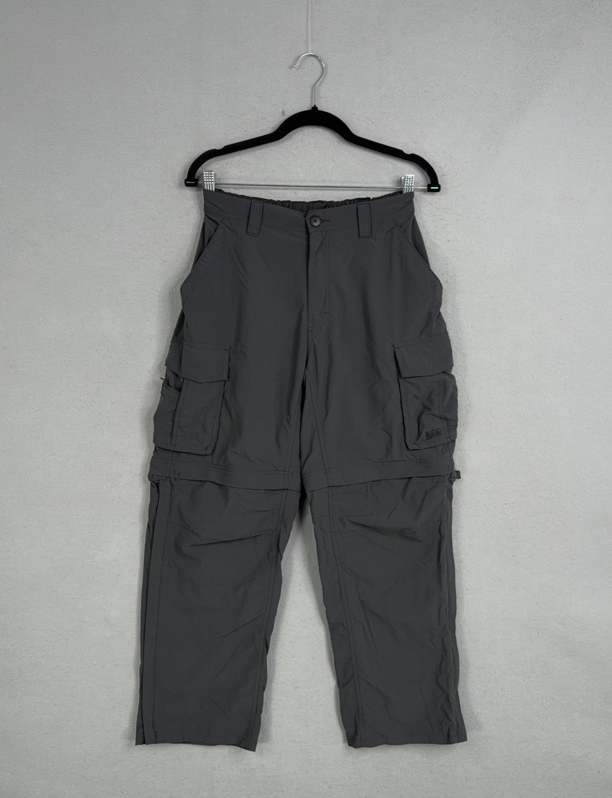 REI Pants Womens Medium Gray Convertible Cargo Hiking Zip Off Nylon Outdoor
