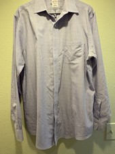 Brooks Brothers 1818 Regent Mens Dress Shirt 16 1/2-36 Blue Stripe Non-Iron