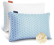Shredded Memory Foam Pillows Queen Size Set of 2, Cooling Firm Queen 2 pack 