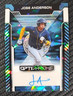 2025 Optichrome Jose Anderson Blue Ice Refractor 3/7 AUTO Rookie BREWERS #BAJA1