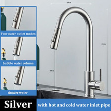 Stainless Steel Kitchen PullOut Faucet Hot and Cold Household SplashProof Sink T