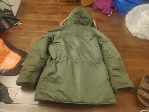 Military Issued Flying Mans Jacket Adult Medium Green N-3B Modified Parka Nylon - Picture 8 of 10