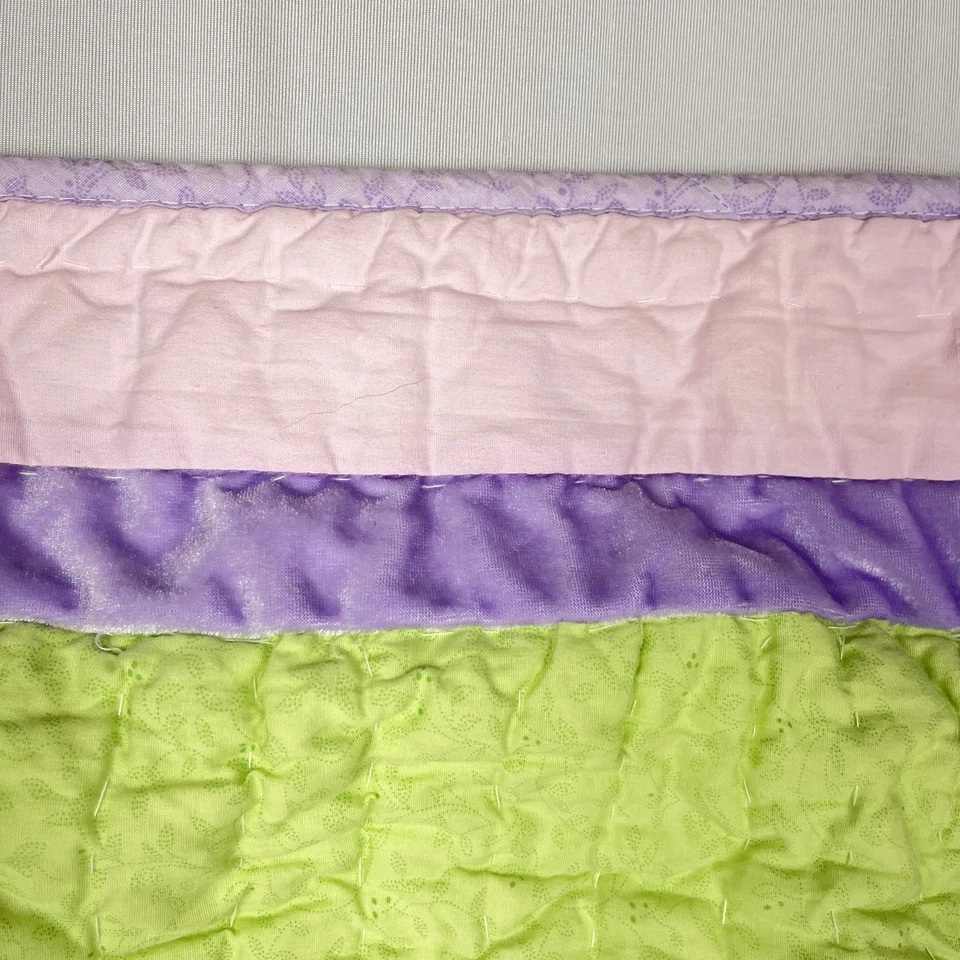 Juego de ropa de cama de cuna de bebé de colección años 90 Y2K 3 piezas retazos mariposa floral pastel terciopelo Foto 4 de 4