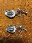 Vtg Pair Screw On Dangle Sterling Silver Earrings Stetson Cowgirl Hats Western — photo 2