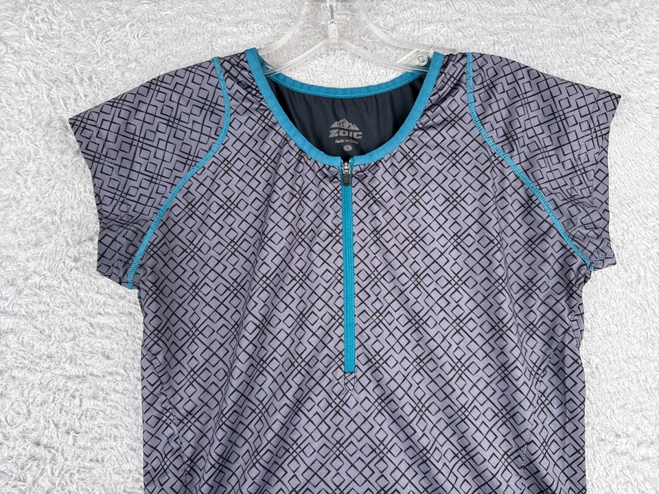 Jersey de ciclismo Zoic para mujer pequeño gris 1/4 cremallera manga corta mezcla de poliéster bolsillo Foto 4 de 4