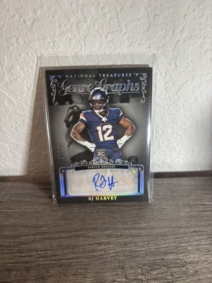 2025 National Treasures RJ Harvey Genre Graphs Rookie Auto Silver 3/25 Broncos