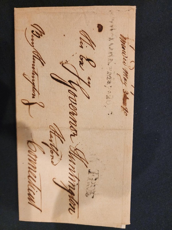 VINTAGE POSTAL COVER - BENJAMIN HUNTINGTON CONGRESSIONAL FREE FRANK ON 1790