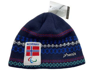 Phenix Norway Paralympic Team Beanie Hat Ski Winter Fleece Lined Navy Blue NWT