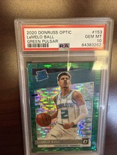 2020 PANINI DONRUSS OPTIC GREEN PULSAR #153 LAMELO BALL ROOKIE RC PSA 10