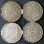Lot of Four 1921 $1 Morgan Silver Dollars