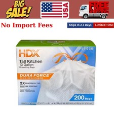 13 Gallon Fresh Scent Tall Kitchen Trash Bags with Drawstring, 200-Count