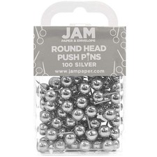 Colorful Push Pins - Round Head Map Thumb Tacks - Silver PushPins - 100/Pack