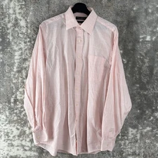 Daniel Cremieux Mens Size 16.5 35 Richard Shirt Tailored Fit Cotton Checker Pink