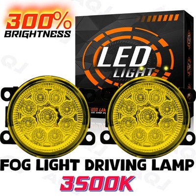 Pair Bumper LED Fogs Driving Lamps 3500K Yellow For Ram ProMaster 2500 2014-2021