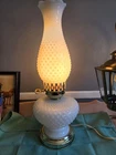 vintage hobnail milk glass lamp