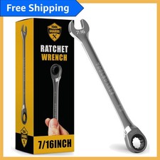 Durable 7/16 Ratchet Wrench - Slim Profile for Tight Spaces |