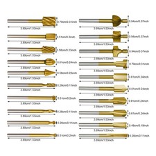 20PCS Woodworking Milling Bits Set, HSS Engraving Bits, Woodworking Router Bits