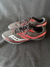 Mens Saucony Kilkenny XC7 Low Black, Red  White Spikes, Size 9