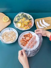 50-400Pcs Disposable Food Cover Plastic Wrap Elastic Fresh Keeping Saver Bages
