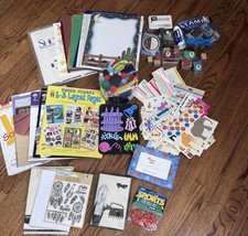 Lot of Arts and Crafts Supplies for Projects Scrapbooking Stamping Stickers Book