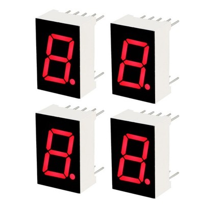 4Stk.Gemeinsamen Kathode 10 Pin 1 Bit 7 Segment 19 x 12,7 x 8mm 0,5'' Rot